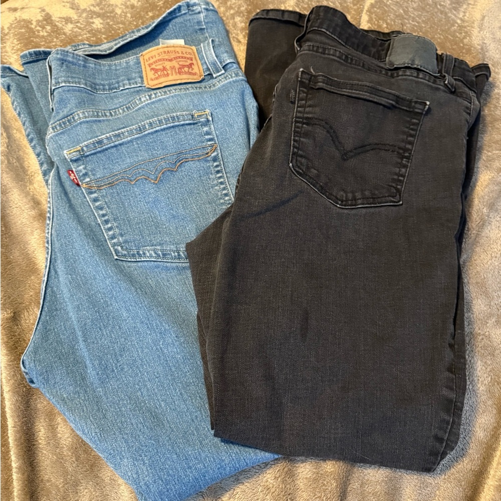 Levi's Women's Boot Cut Jeans - Light Blue and Black